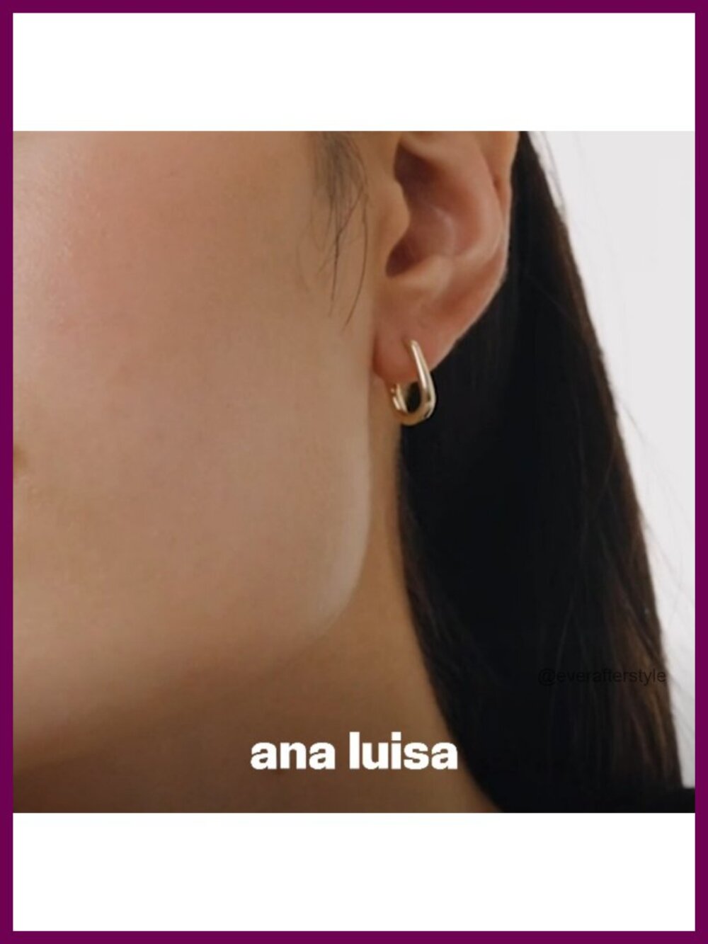 Ana Luisa Rectangle Mini Hoop Earrings, 14k Gold Plated Sterling Silver, - Picture 6 of 6